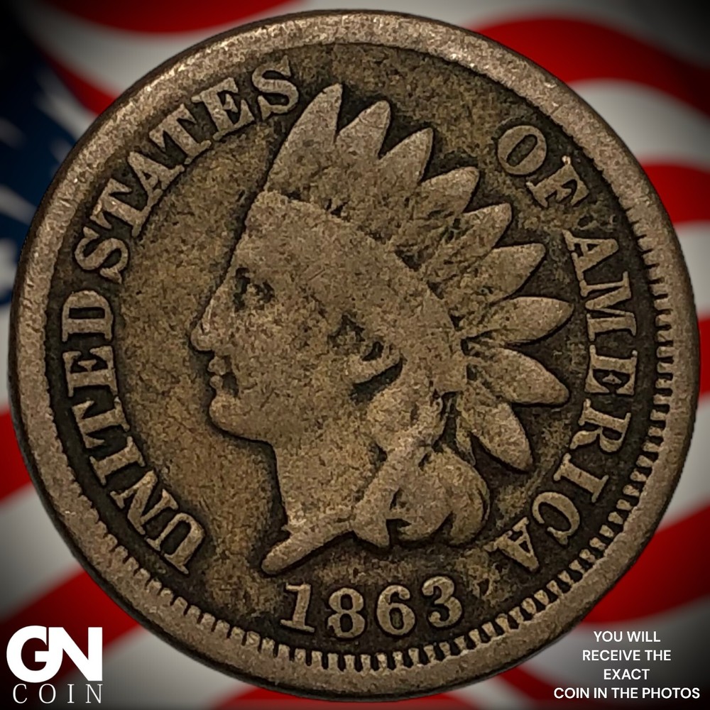 1863 Indian Head Cent Penny  M5961