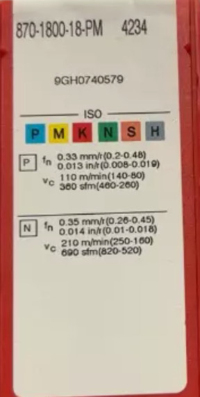 F GENUINE  INSERTS    2 PCS       870-1800-18-PM 4234