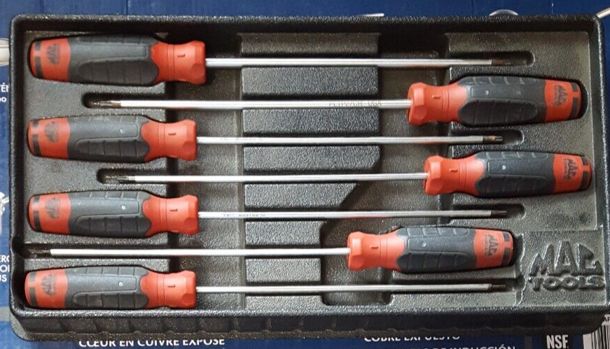 Mac Tools SDL7TPR  7-PC. Mac-Grip Tamper-Resistant Torx Screwdriver Set - Red P1