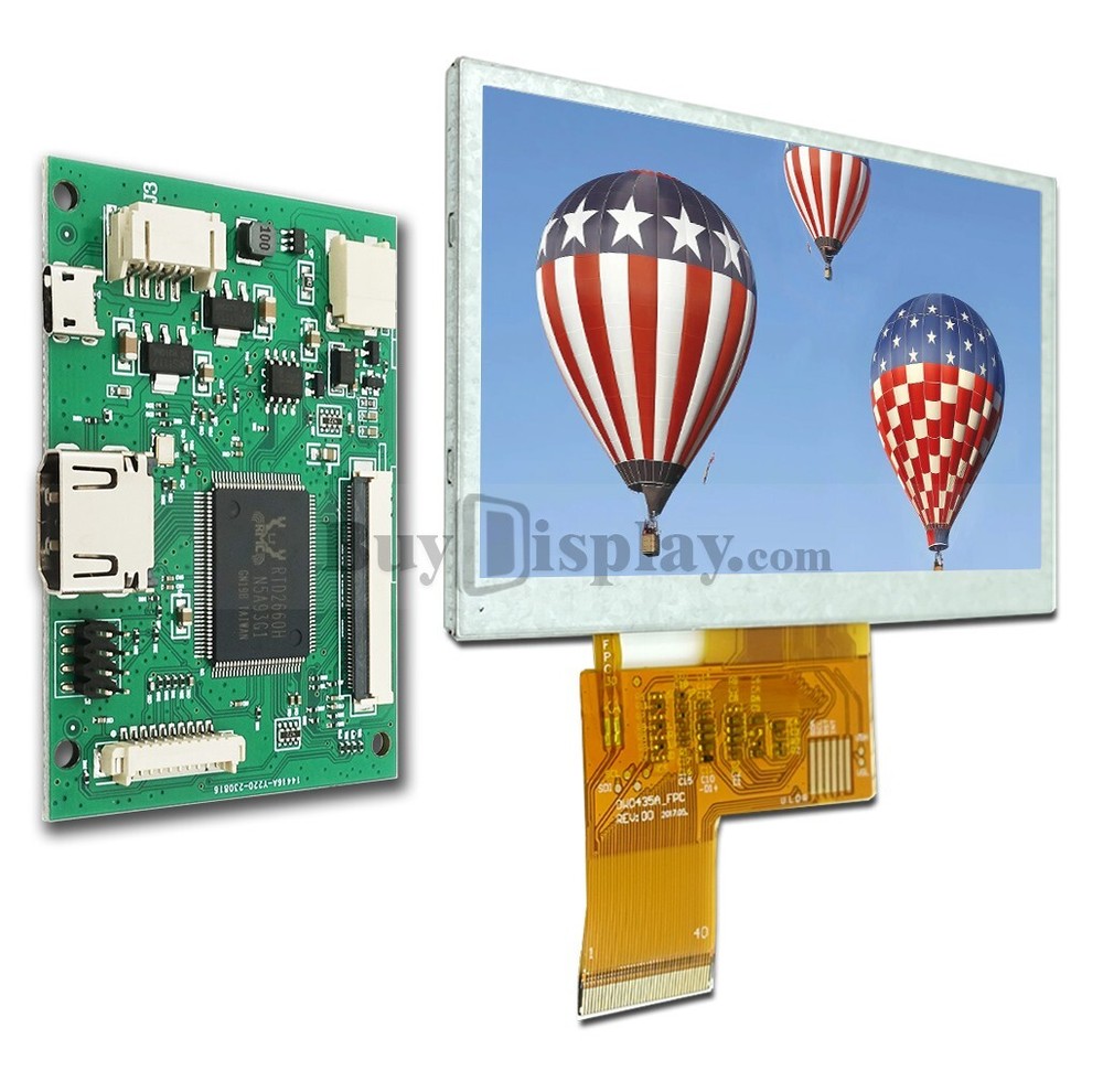 4 3" inch TFT LCD Display w/Small HDMI Driving/Controller Board for Raspberry PI
