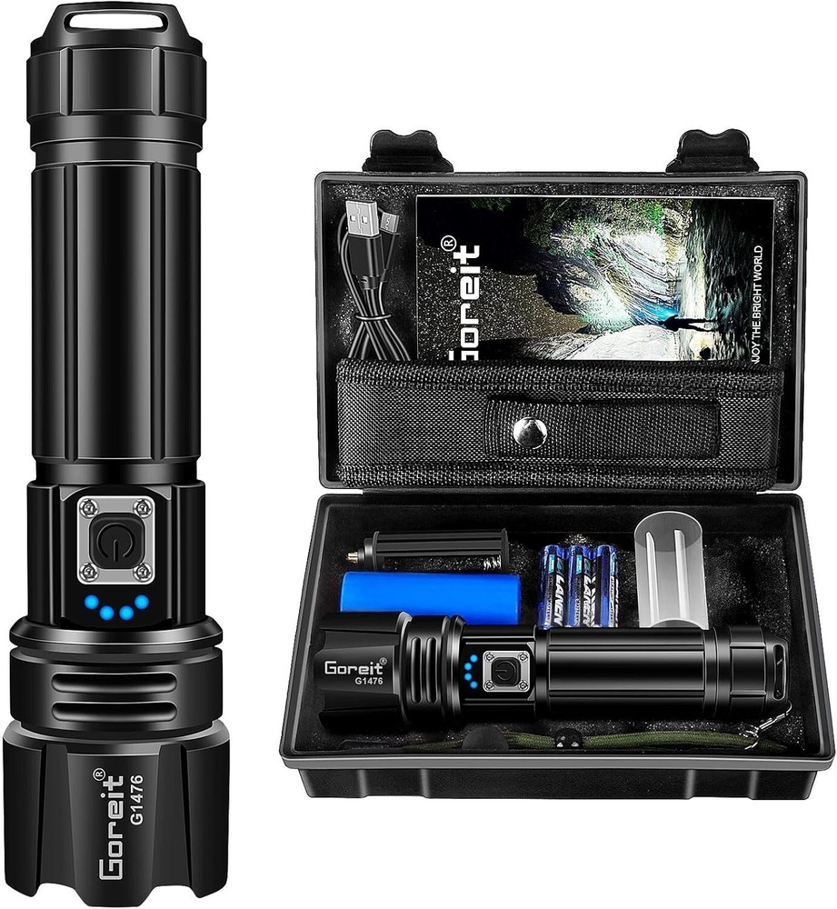 Super Bright Rechargeable Flashlight - 1640ft Range, 5 Modes, Waterproof