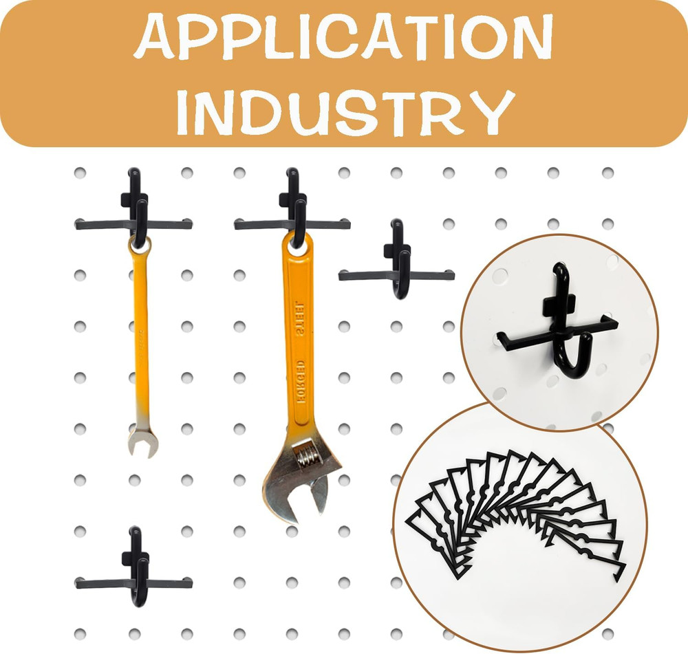 100PCS Pegboard Clips Pegboard Hook Locks Black Plastic Peg Board Locks Peg Boar