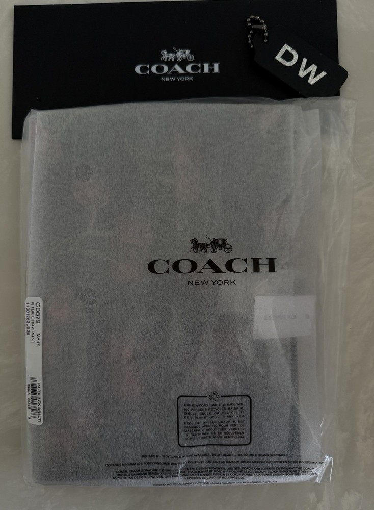 NWT COACH BLACK/RED GLITTER CHERRY NOTEBOOK CDB79