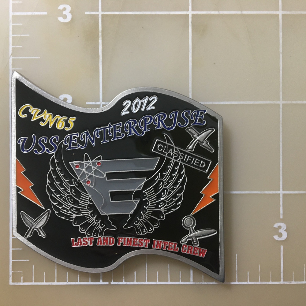 CHALLENGE COIN - USS Enterprise CVN-65 ~ Intel ~ Final Deployment 2012 MINT