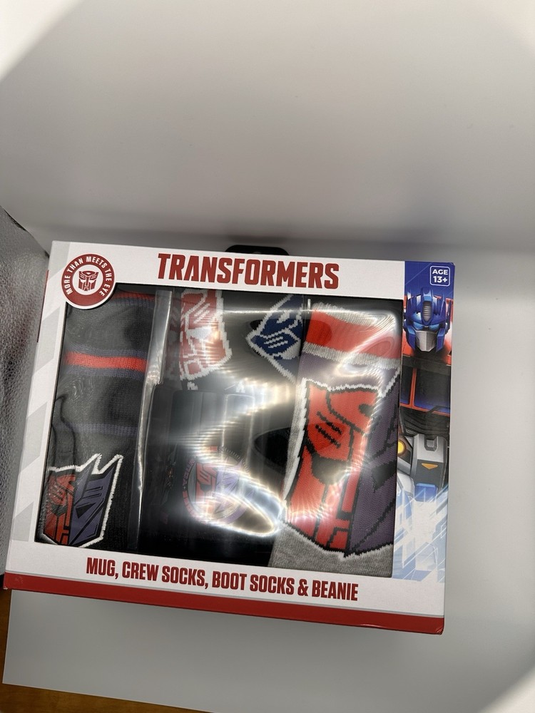 Transformers Men’s Holiday Gift Bundle Socks Beanie Mug
