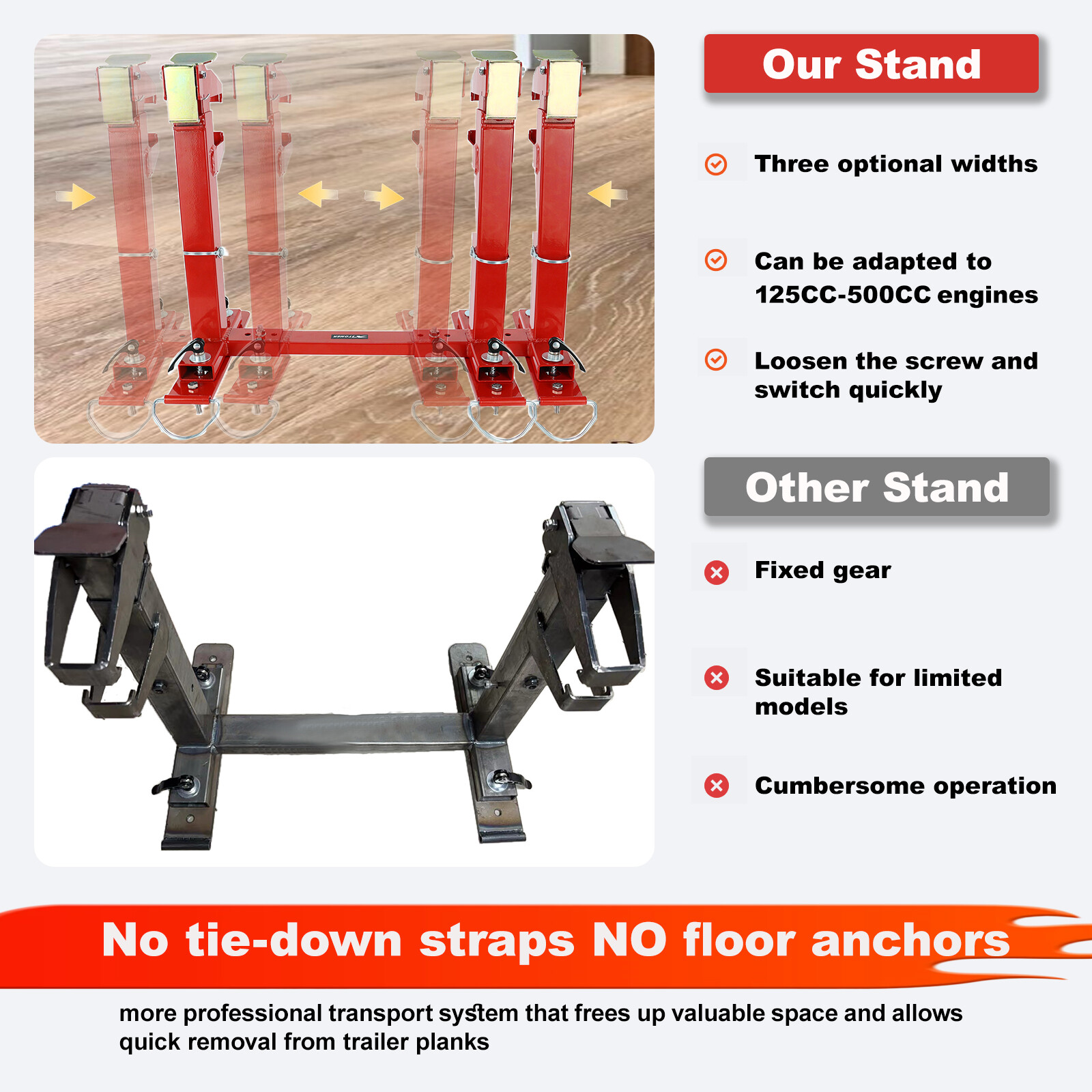 500cc Fixed Quickload Transport System Stand Fit For Motocross/ Enduro Bikes