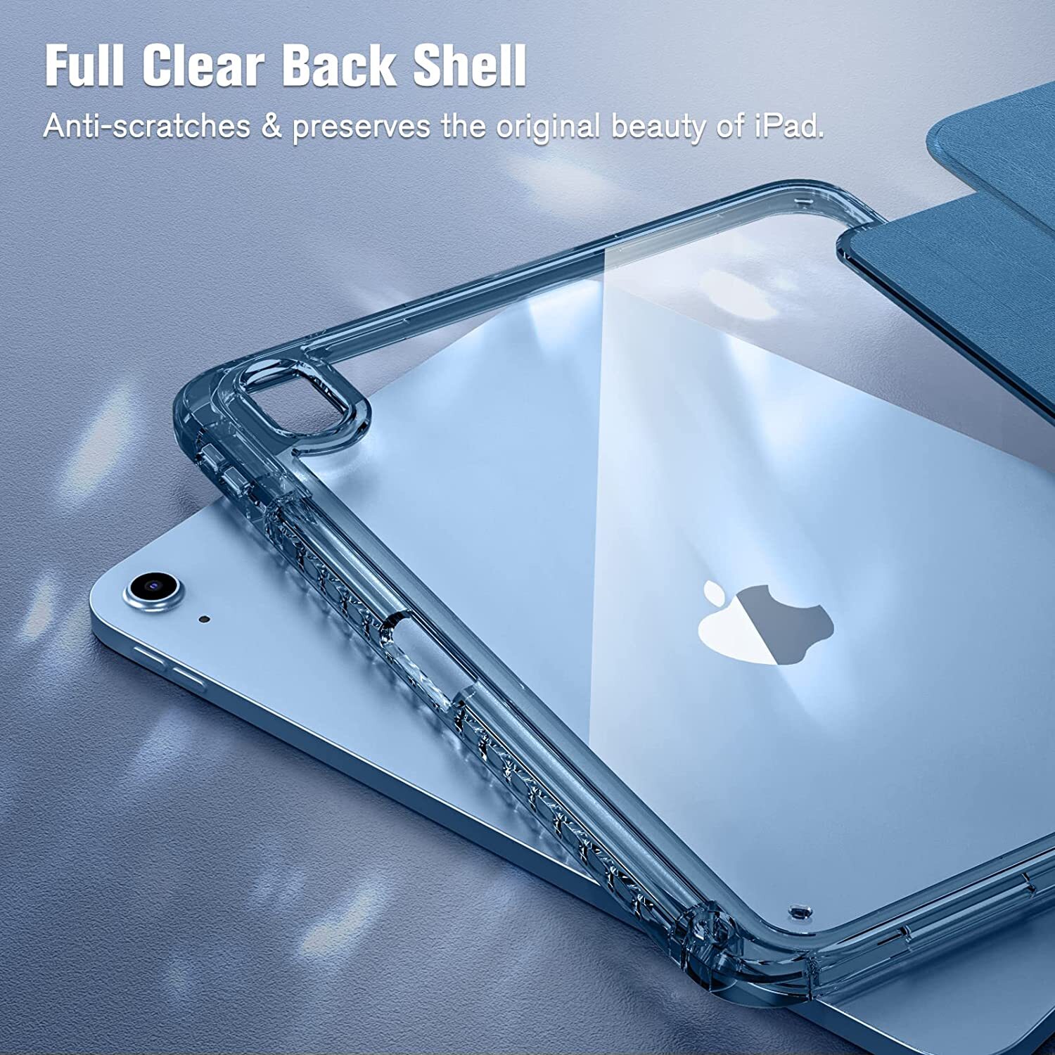 Case for iPad 10th Gen 10.9" (2022) Crystal Transparent Back Cover Pencil Holder