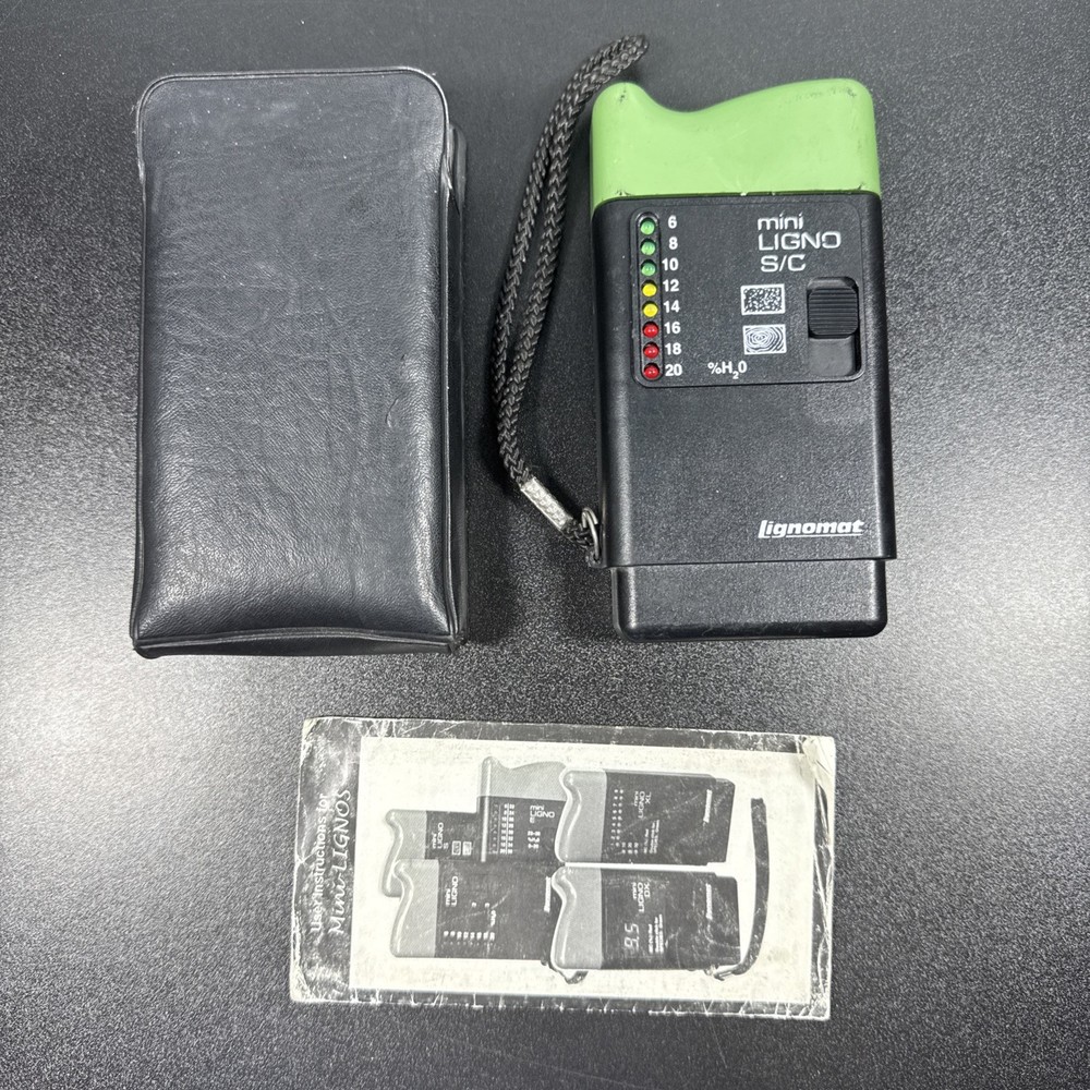 Mini-Ligno pin type moisture meter Lignomat Case Made It Germany
