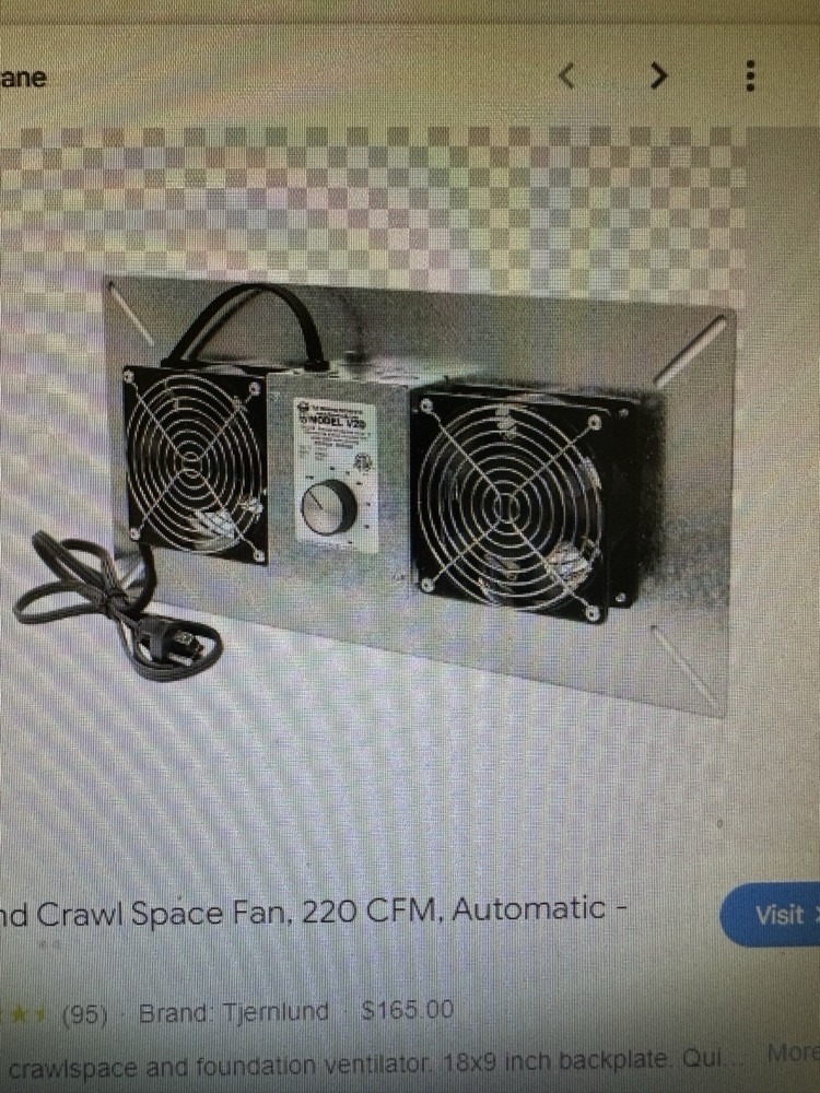 Tjernlund UnderAire V2D Crawl Space Ventilator Fan