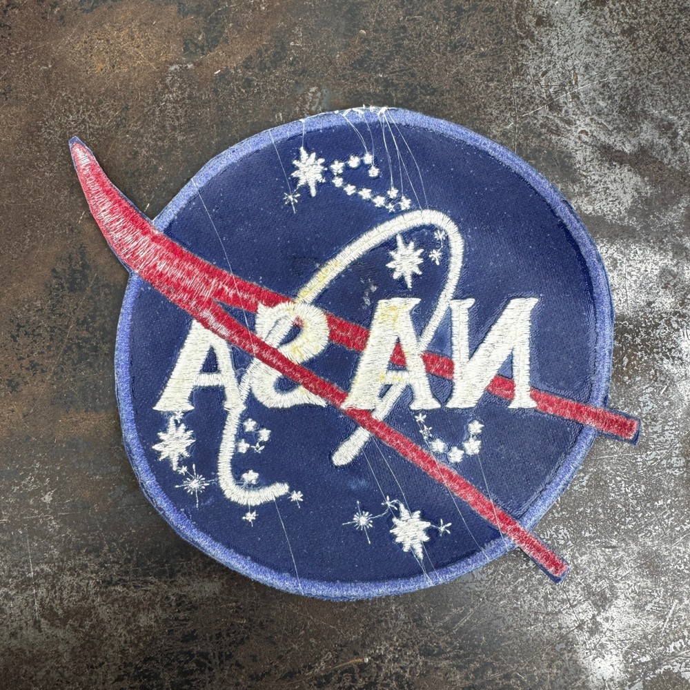 Vtg NASA Vector Logo Patch LARGE Uniform Back Patch NASA Employee - 7" Diameter