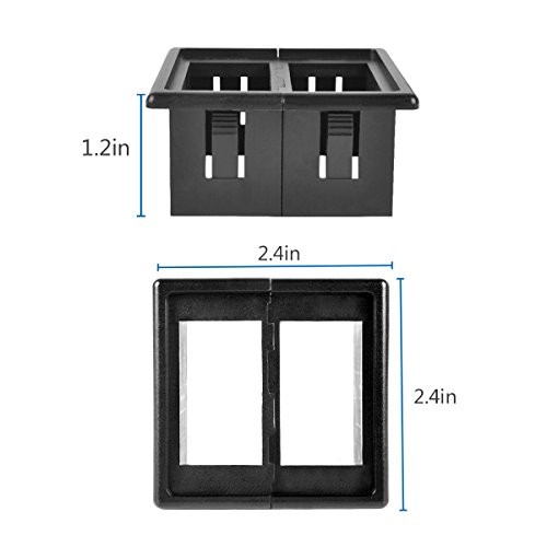 Rocker Switch Panel Switch Holder Housing Kit - Black Plastic Pack of 2