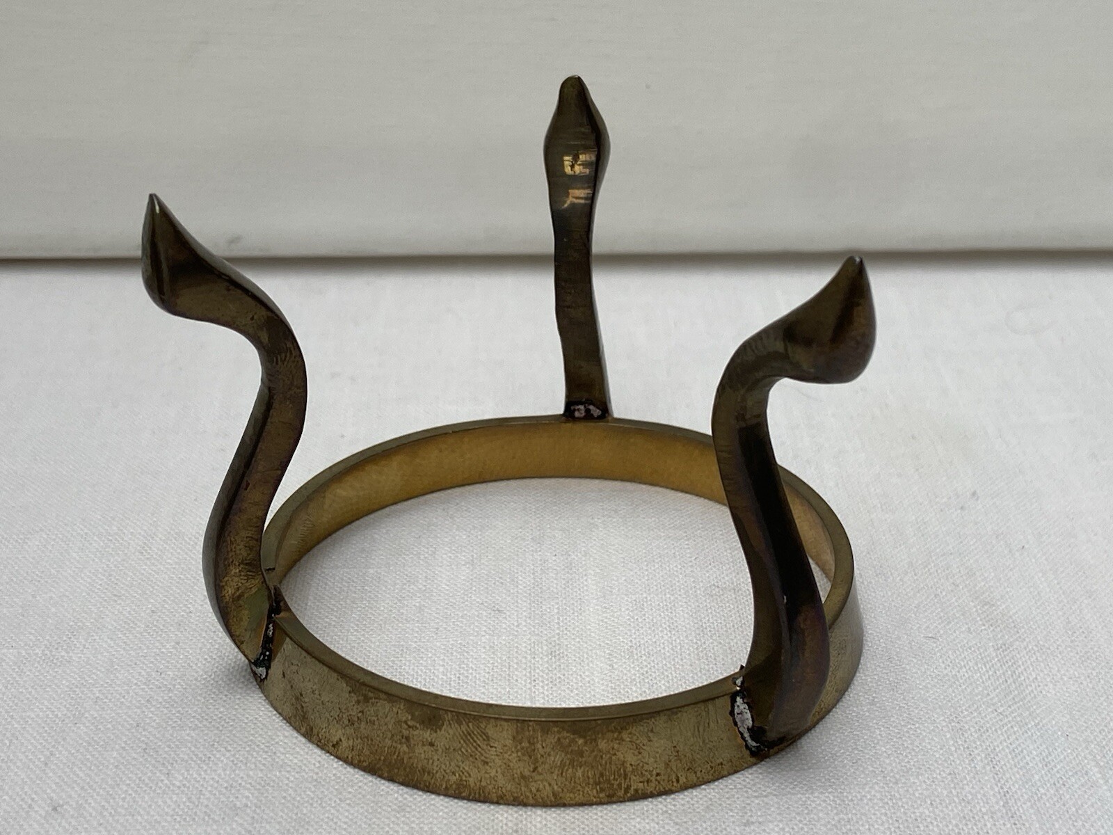 Solid Brass Egg & Stand Cloisonne Painted Trinket Box Ornate Enamel India Birds