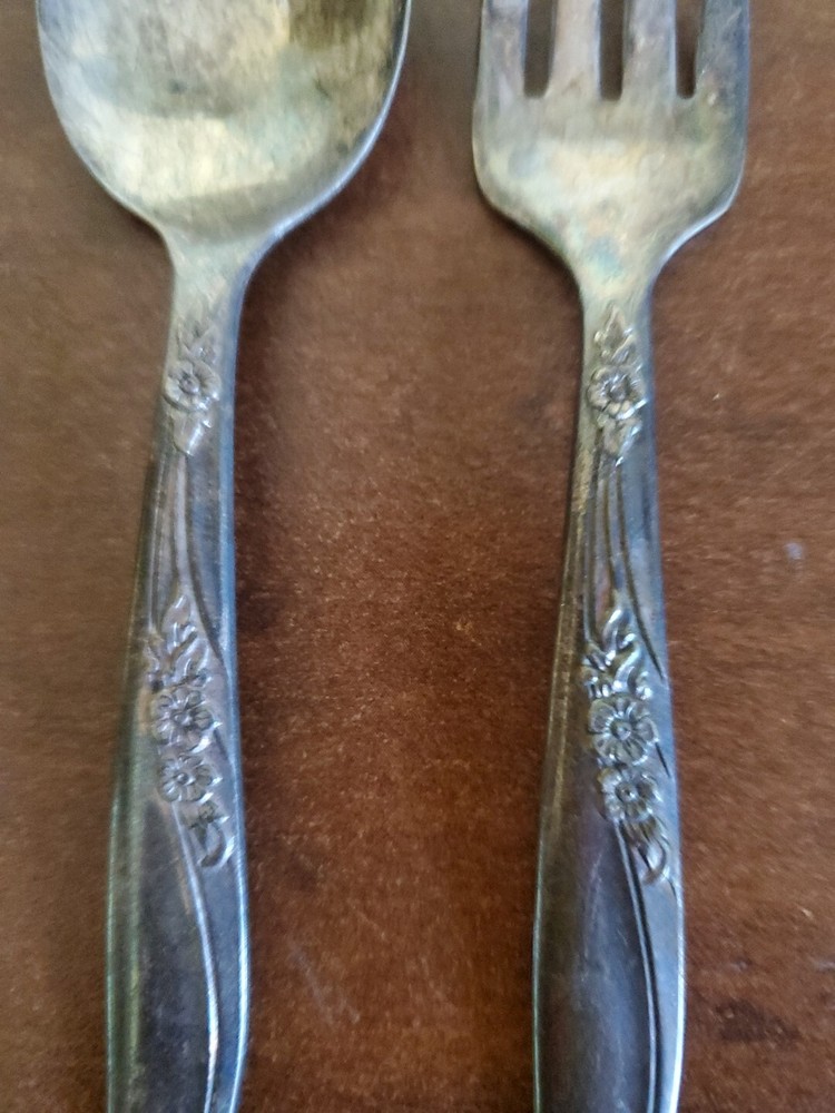 Vintage ONEIDA Community Tudor Plate Child's Fork & Spoon Set