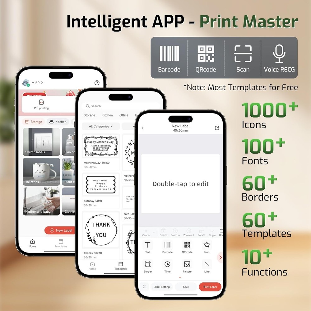 M150 Thermal Label Printer - Fast Printing & Easy App Compatibility for Labels