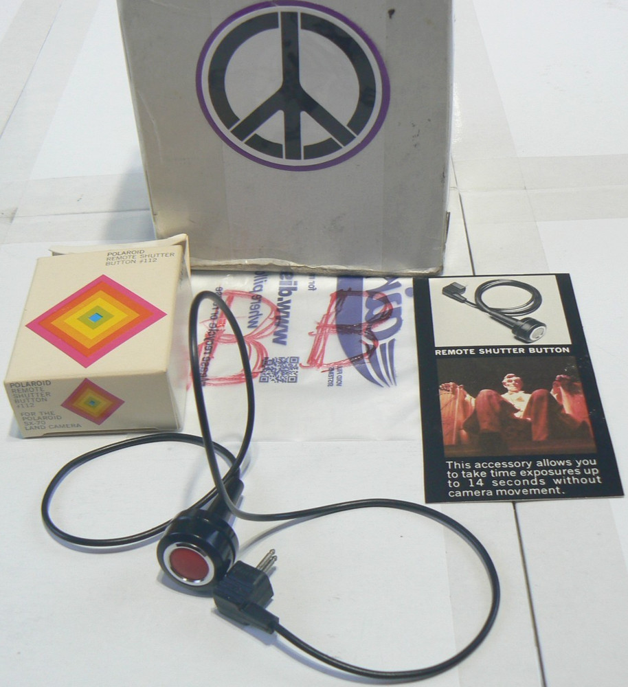 Polaroid Instant SX-70 Camera #112 Remote Shutter Button + Box & Add - TESTED BB