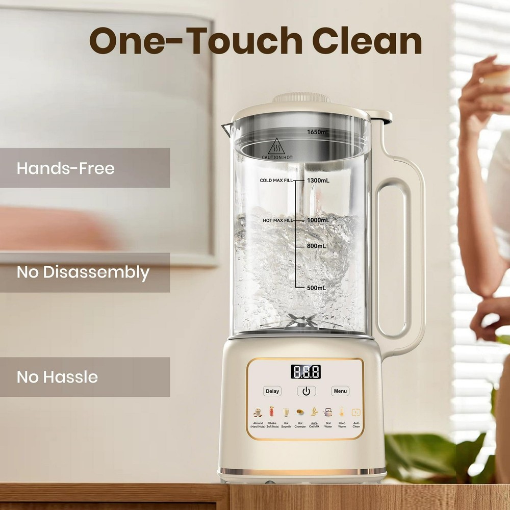 10-in-1 Automatic Nut Milk Maker, 55oz Soy Milk Maker Machine with Self-Cleaning