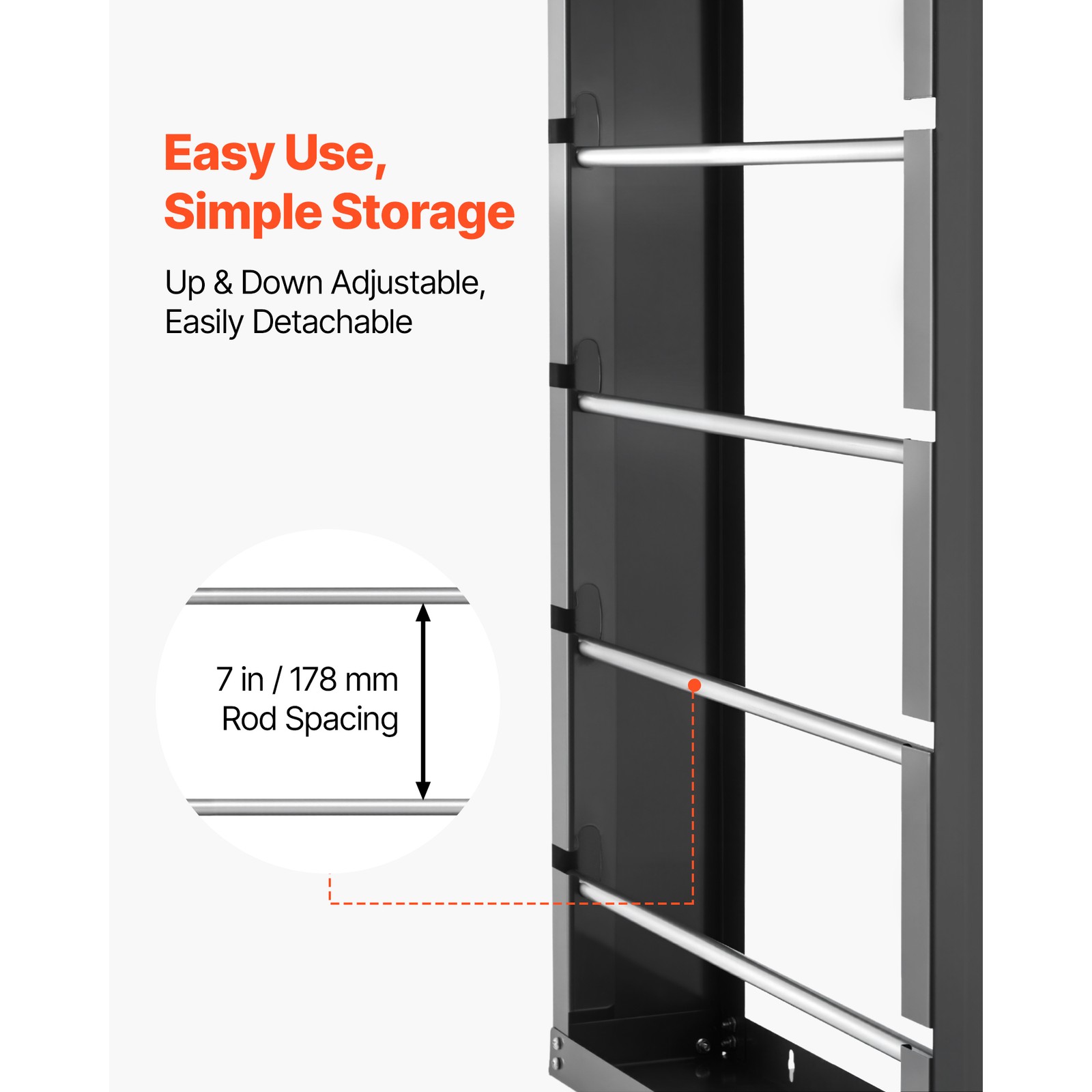 Wire Spool Rack 4 Adjustable Rods Spool Holder Wall Mounted 150 lbs Capacity