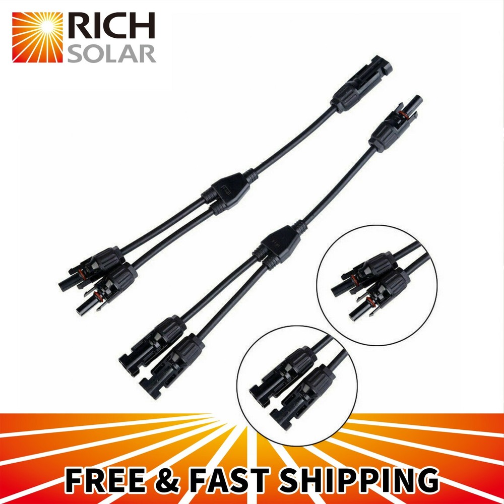 RICH SOLAR  Y Branch Connector Fit for Solar Panel Parallel Connection 1M2F+2M1F