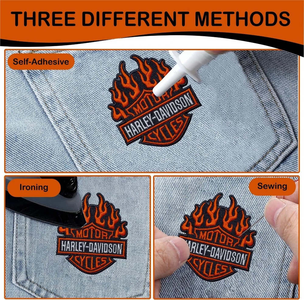 Harley Motorcycles Iron On Patch - Sew Patch - Embroidered Patch 3" x 3.5"