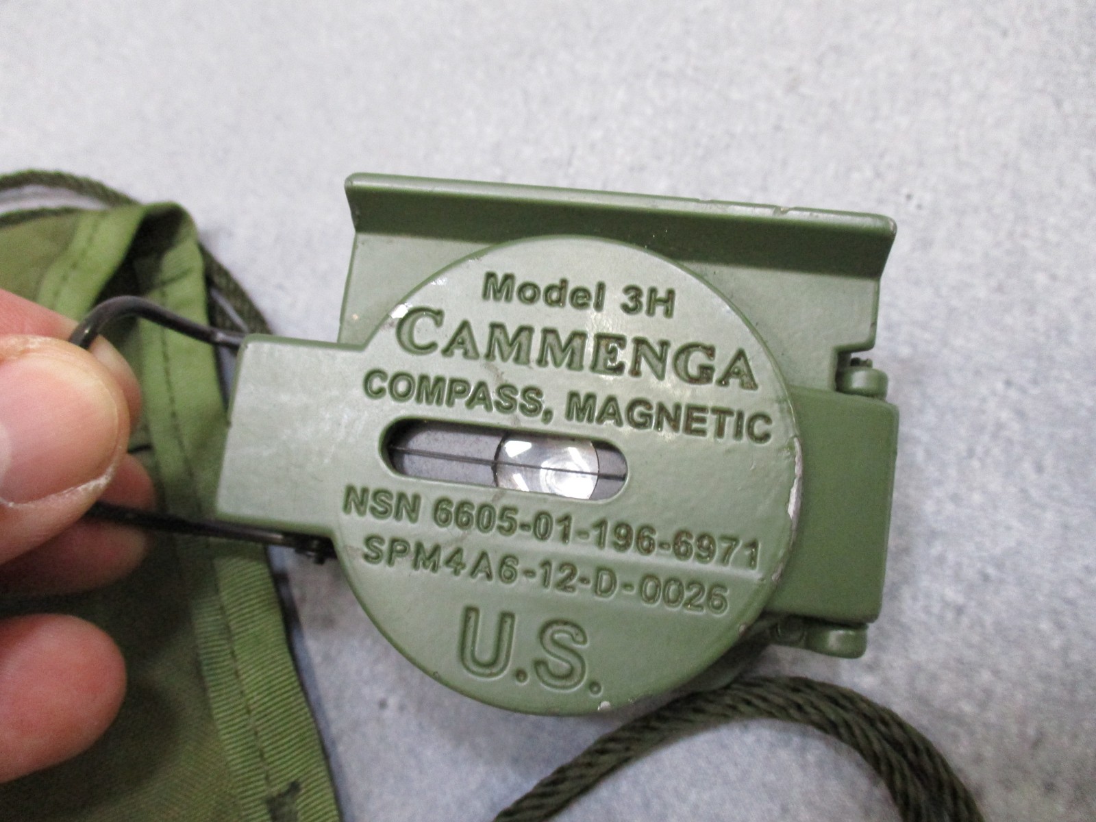 Cammenga 3H Magnetic Compass w/ Pouch US Military Issue Phosphorescent Dial