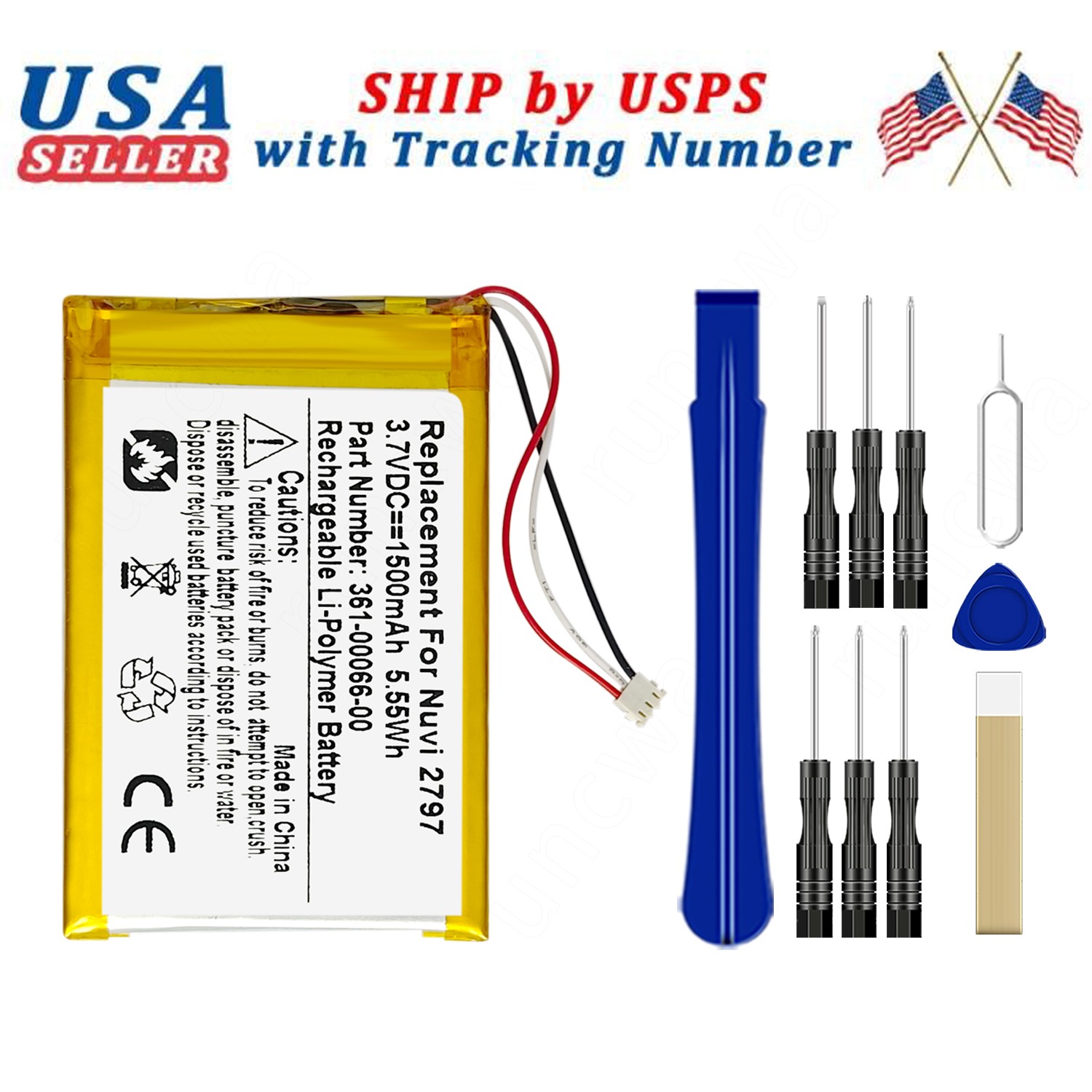 For Garmin Nuvi 2757, 2797, Dezl 760LMT, 770LM GPS Battery 361-00066-00