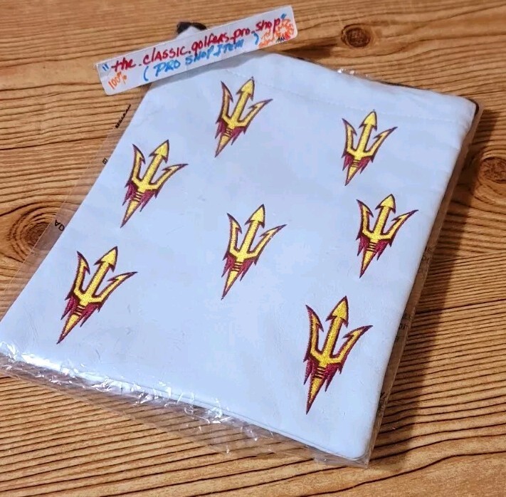 ASU Arizona State U Valuables Leather Bag "RED DEVILS" Draw String Bag 10"x7.5"