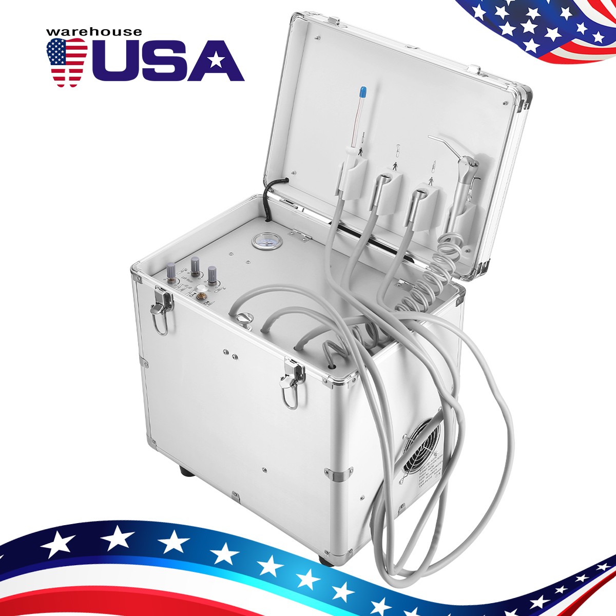 Portable Dental Chair LED Light Mobile Folding Chair/Portable Dental Unit 4 Hole