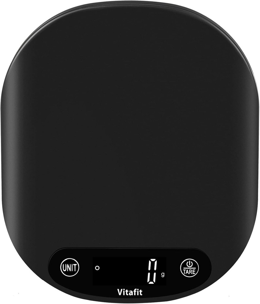 Compact Kitchen Scale 33lb - LED Backlit Display & Membrane Buttons for Easy Use