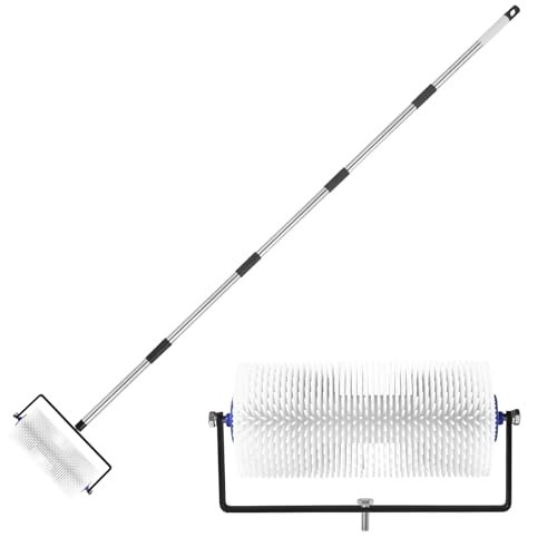 9” Spiked Roller for Self-Leveling Concrete & Epoxy - Adjustable Handle, Bubble