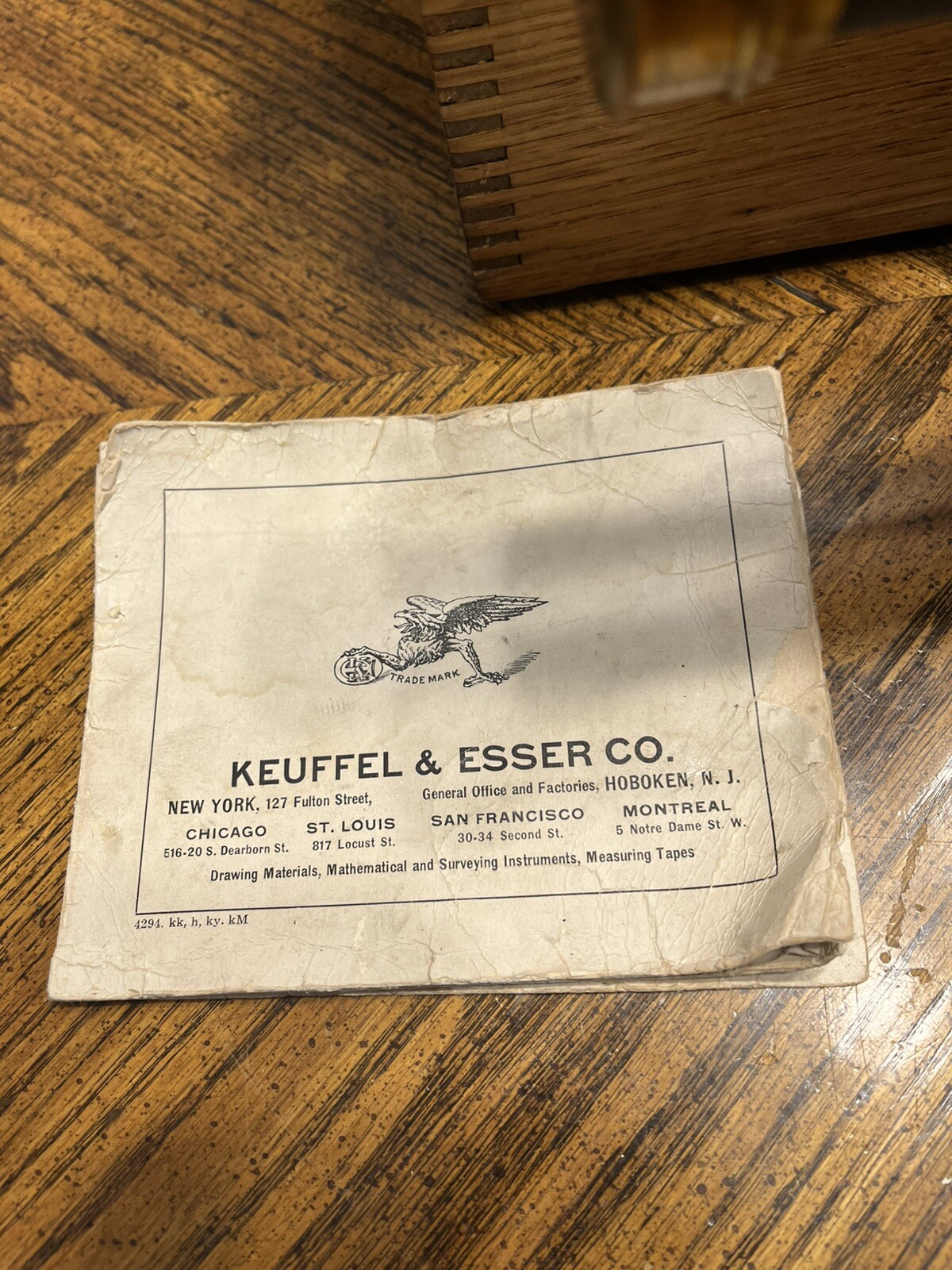 Antique 1924 Kueffel & Esser Co Model 5109 Surveyor Transit W/ Orig Tripod