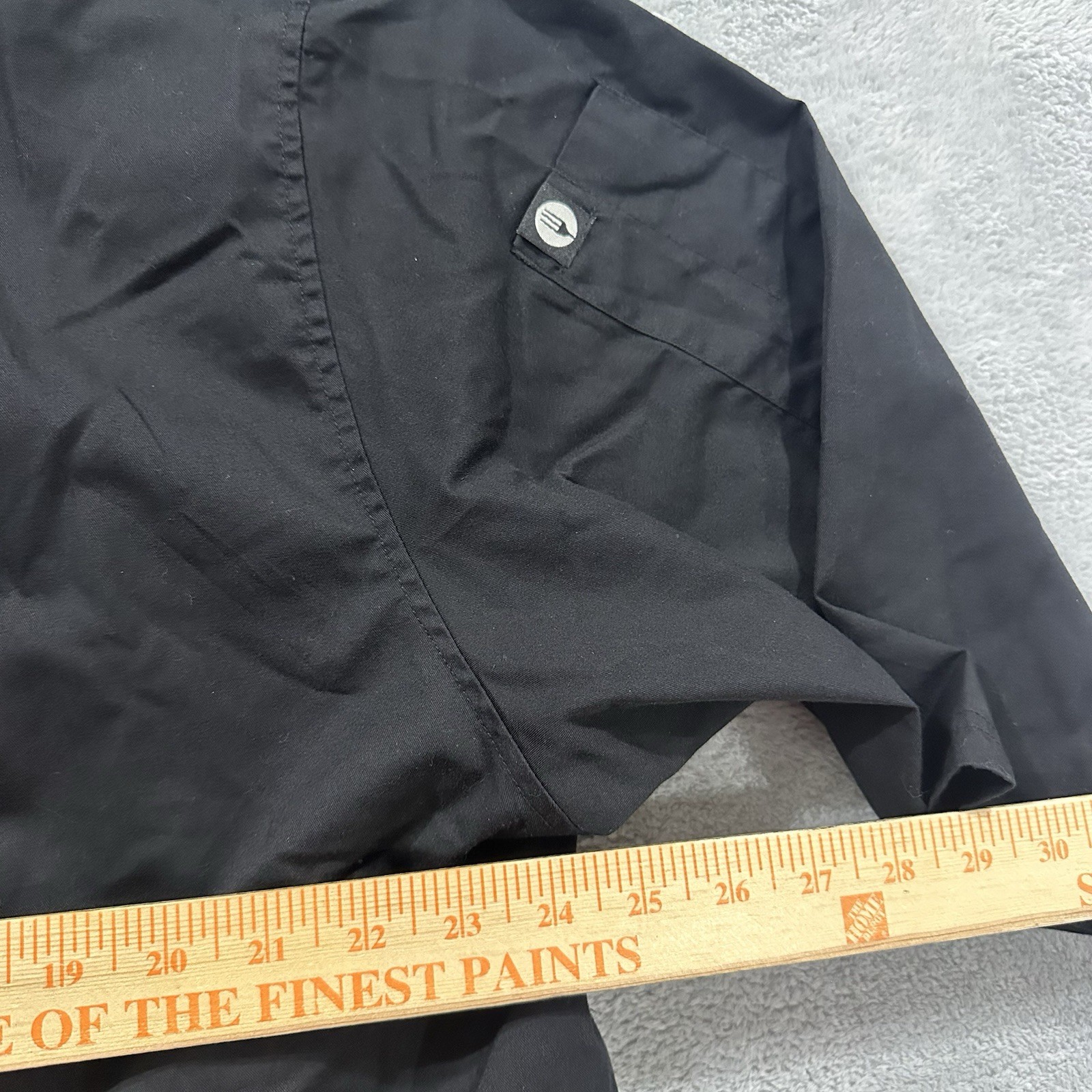 CHEF WORKS Black Short Sleeve Cook Shirt Unisex L Snap Front Utility Uniform