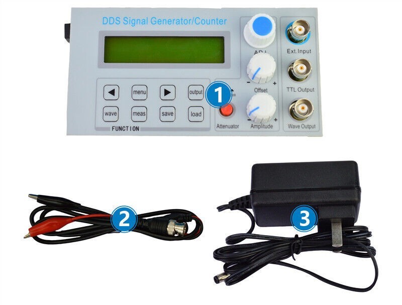 2MHz DDS Function Signal Generator Sine/Square Wave Sweep Frequency Meter TTL