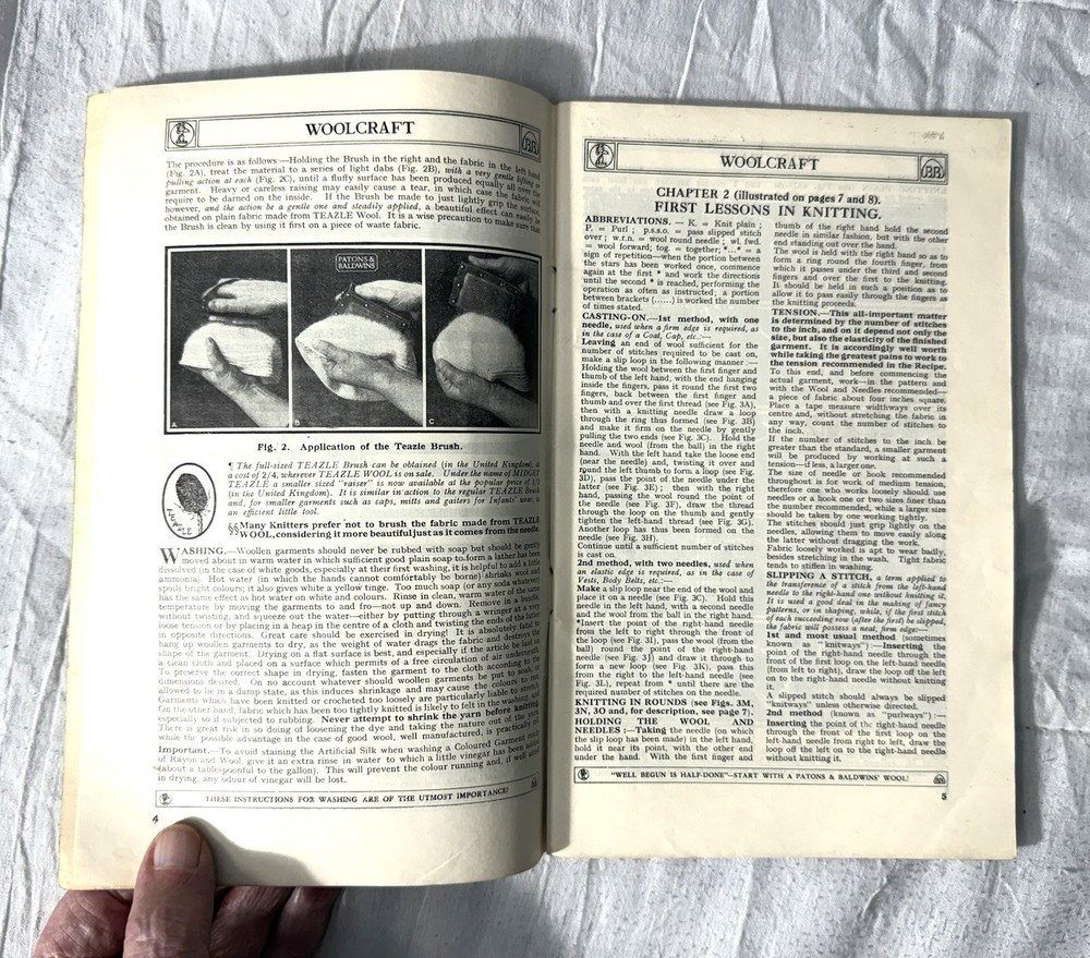 Woolcraft, A Practical Guide To Knitting & Crochet, Circa 1930