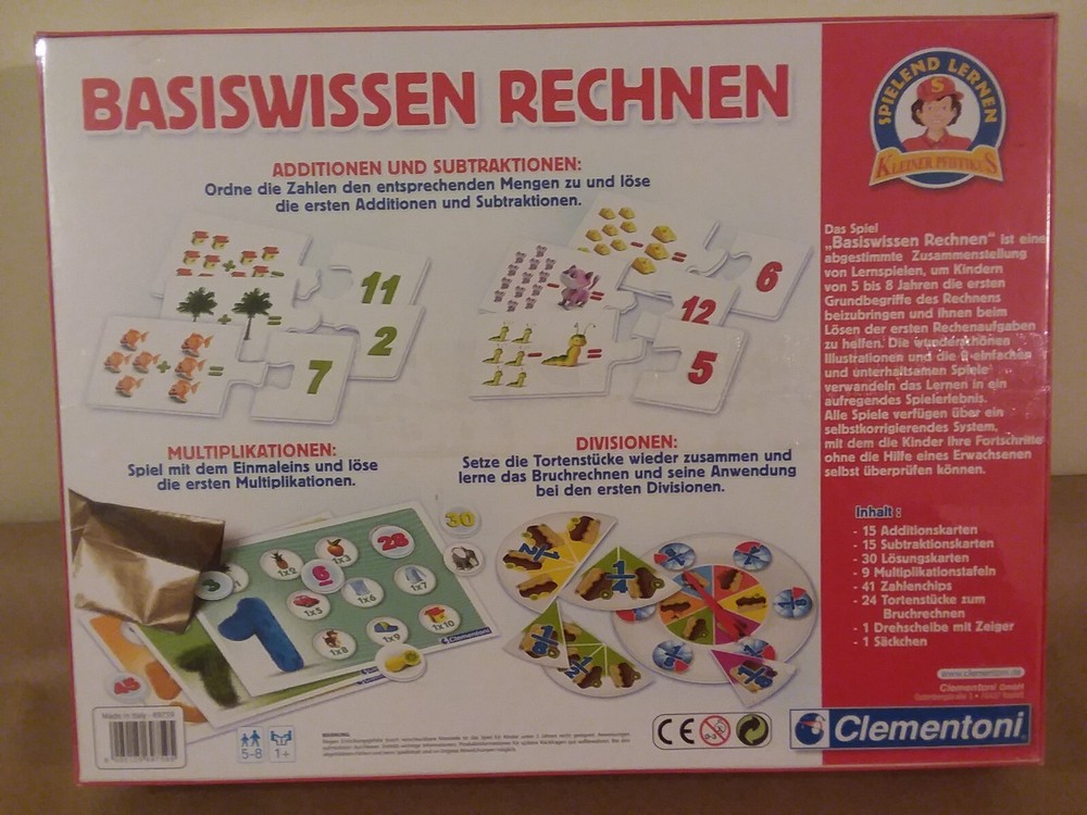 Clementoni Basiswissen Rechnen German Basic Mathematics Learning Puzzle & Games