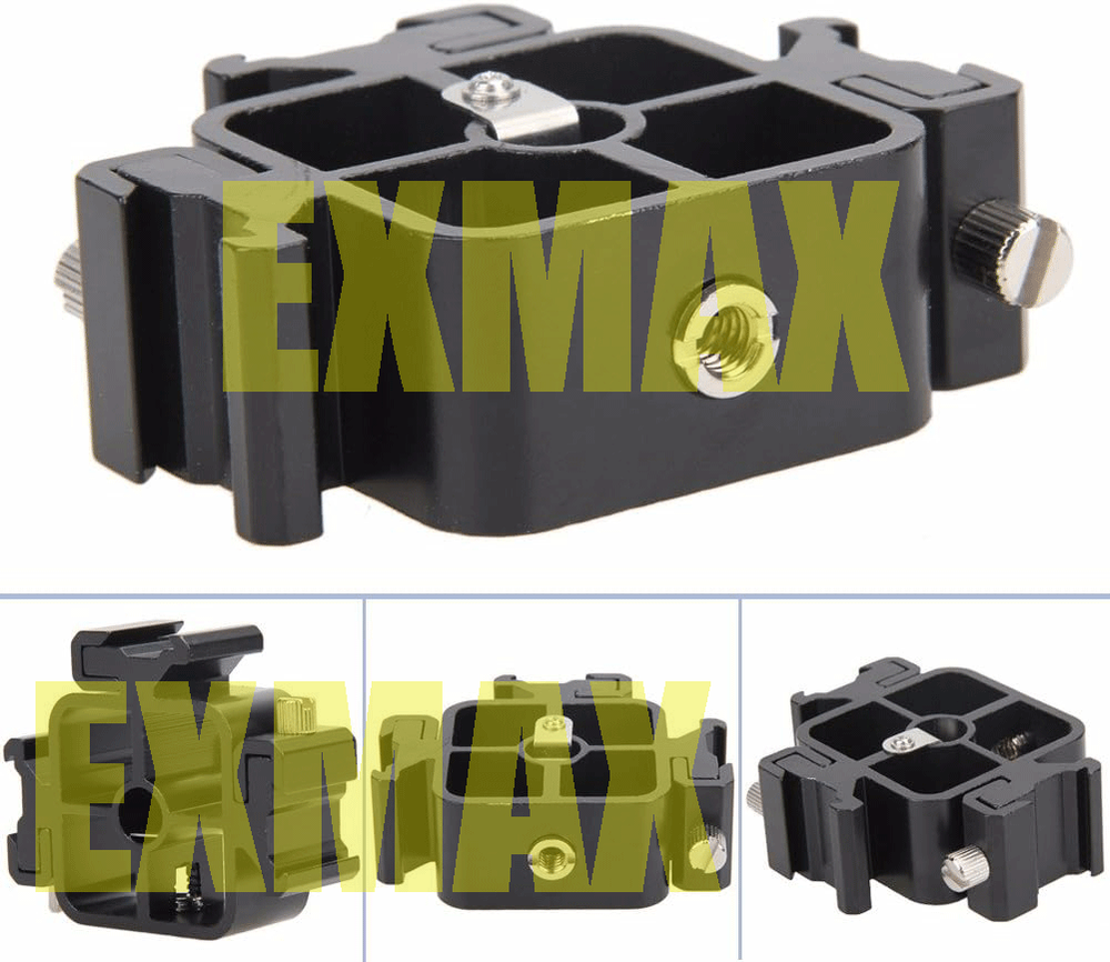 EXMAX Full Aluminum U-Bracket Fixed position in three direction for Camera Flash