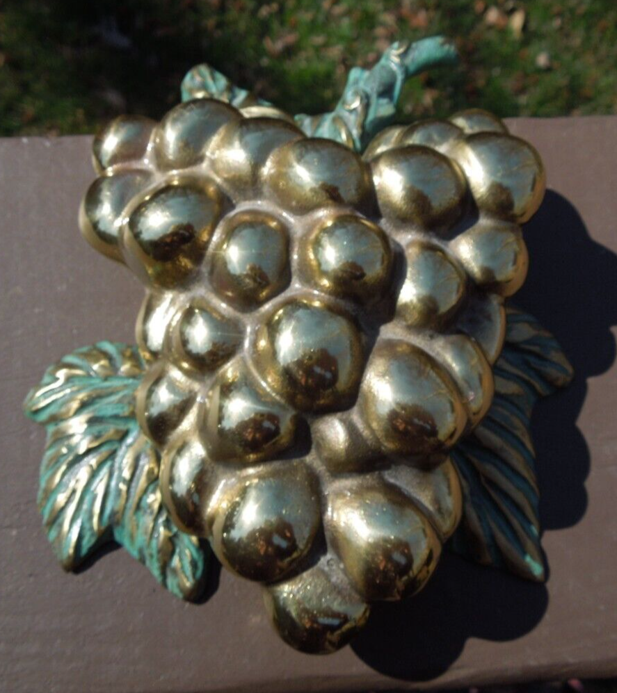 Michael Healy Designs 1998 Grapes on the Vine Solid Brass Door Knocker, Signed