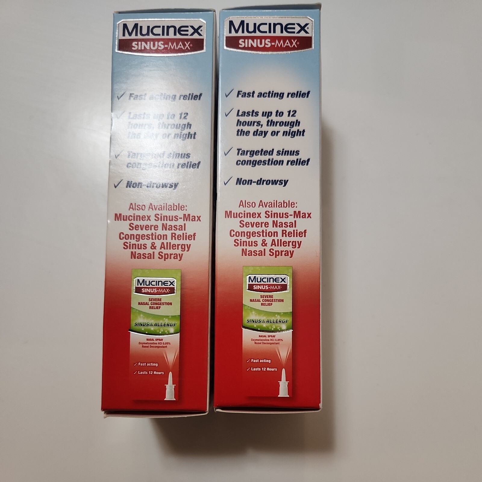 Mucinex Sinus Max 12 Hour Decongestant Clear Cool Nasal Spray 0.75 x2 Exp 2025+