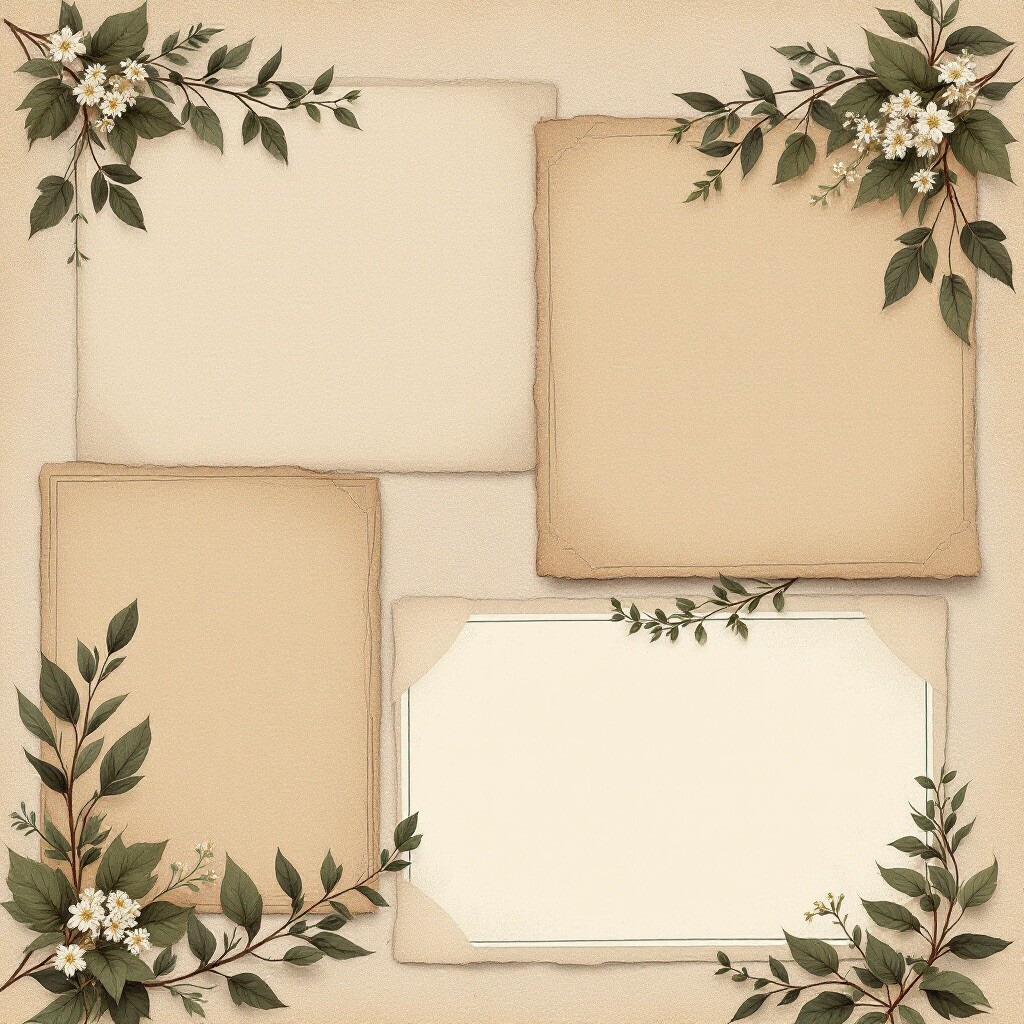 Premade Cardstock 12x12 Layouts Scrapbook set Of 2 Garden Printed