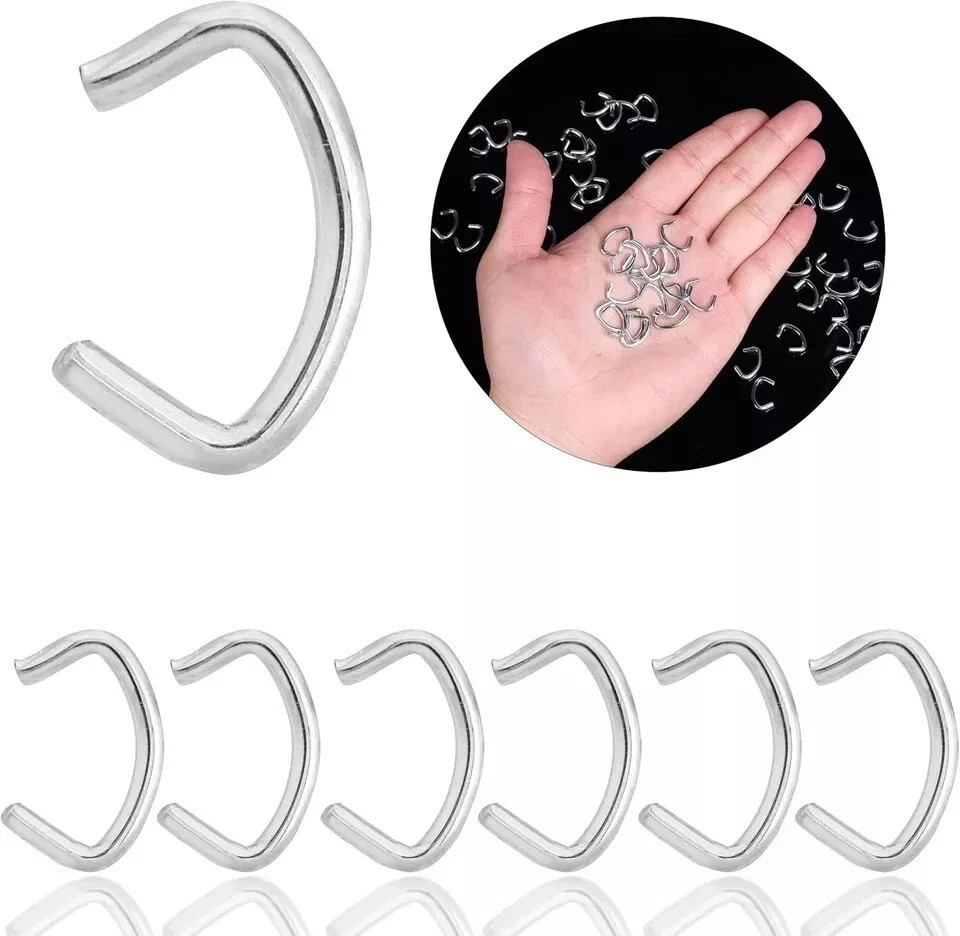 Galvanized Hog Rings, 1/2", 360 Pcs, Hog Rings Upholstery, Hog Rings for Furnitu