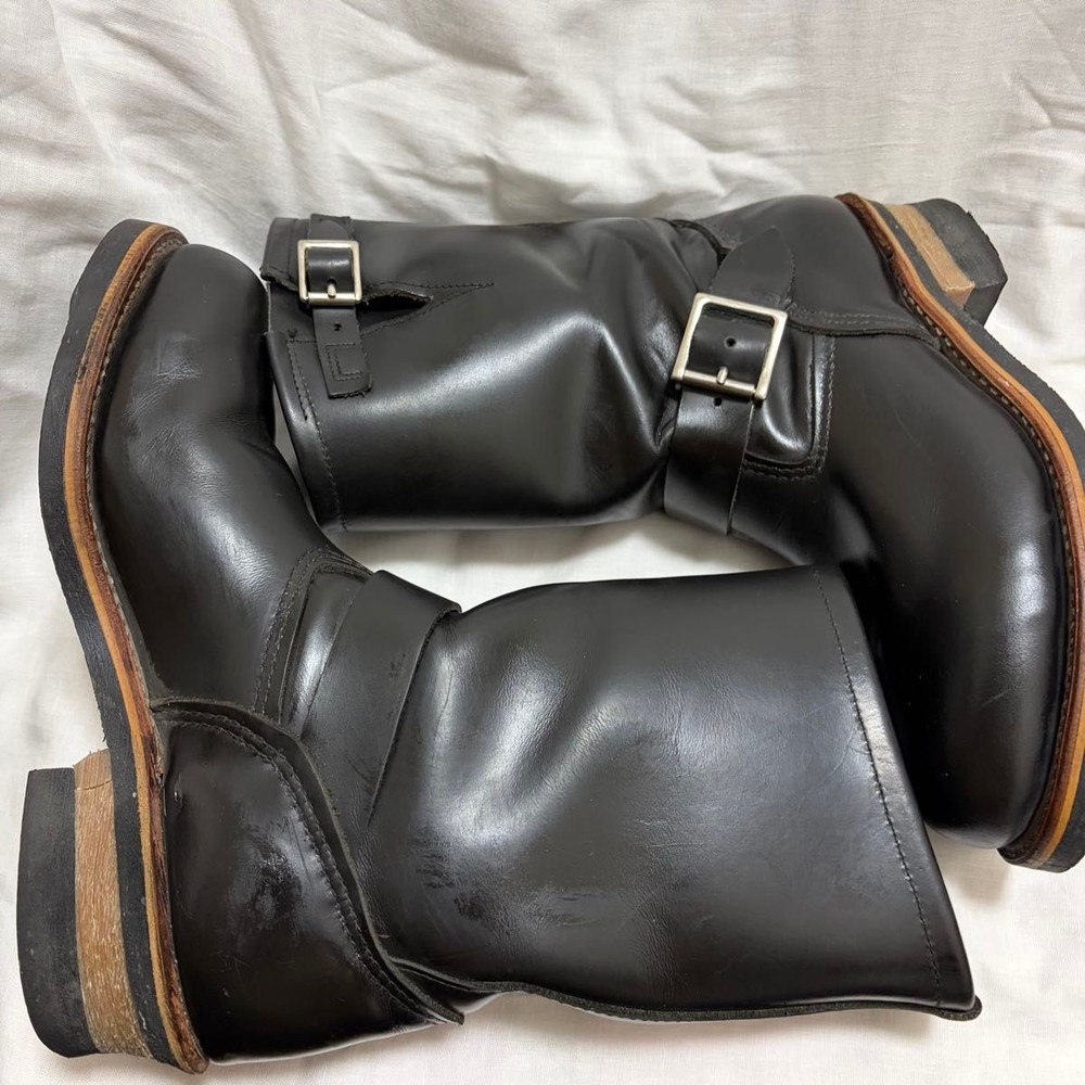 RedWIng Boots 2268 Leather Black Engineer Boots Size8D