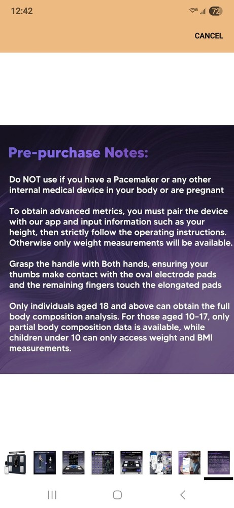GE 8-Electrode Bluetooth Digital Scale Body Composition Analyzer Black