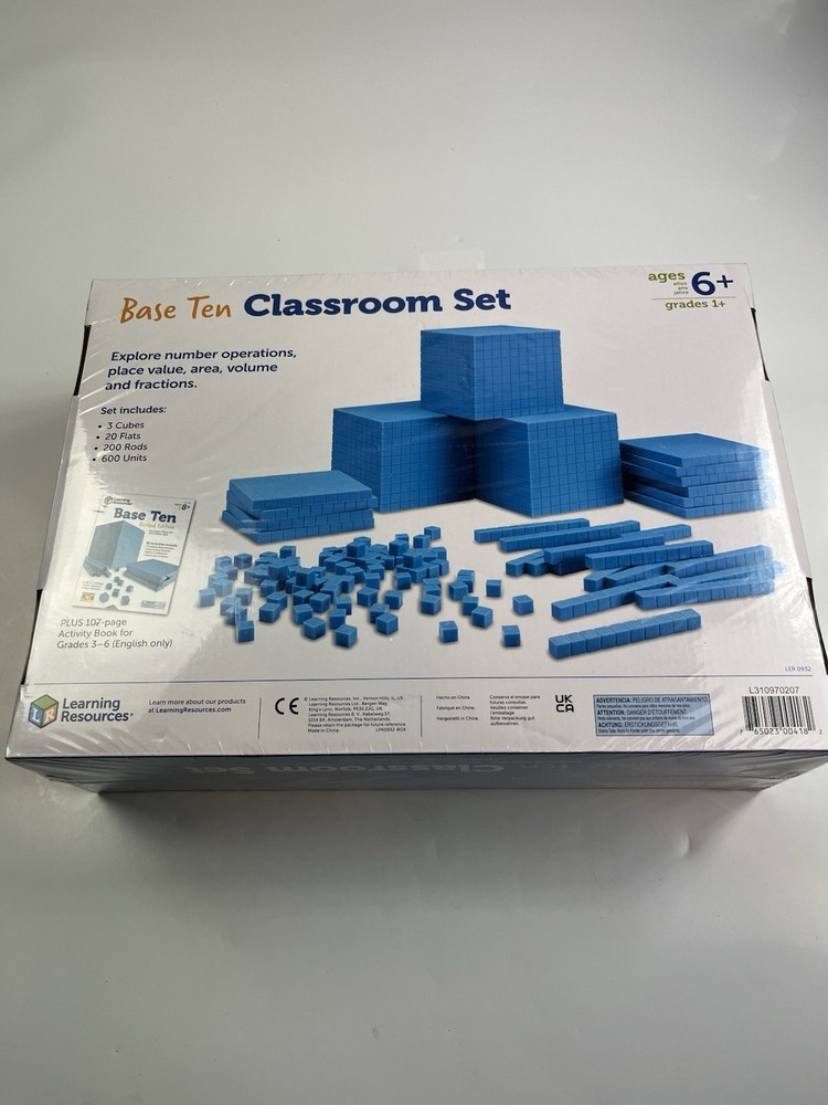 Learning Resources Base Ten Blocks Classroom Set Grades 1+ Ages 6+, 823 Pc