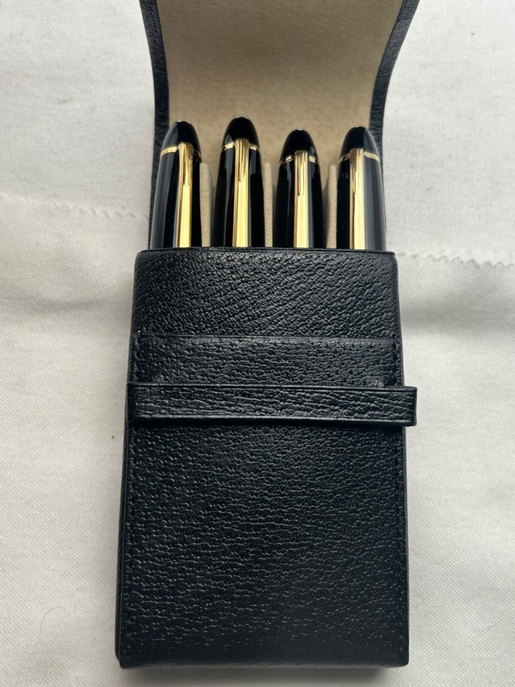 Levenger Leather hard case, for 4 pens-Mint