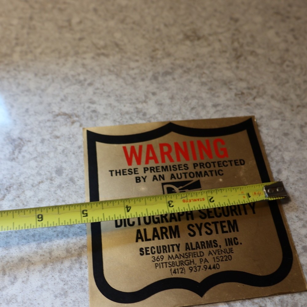 WARNING PROTECTED BY ELECTRONIC AUTOMATIC ALARM SYSTEM DECAL STICKER Vintage