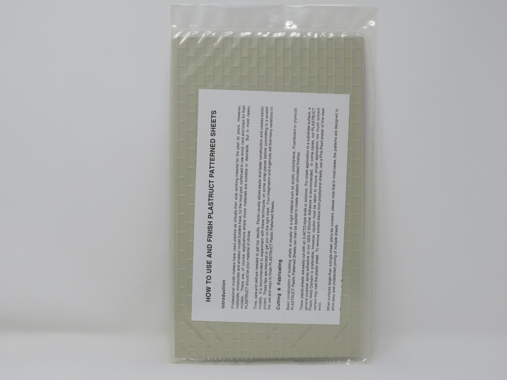 Plastruct 91624 Cement Cinder Block Retaining Wall Patterned Sheets G Scale 1:24