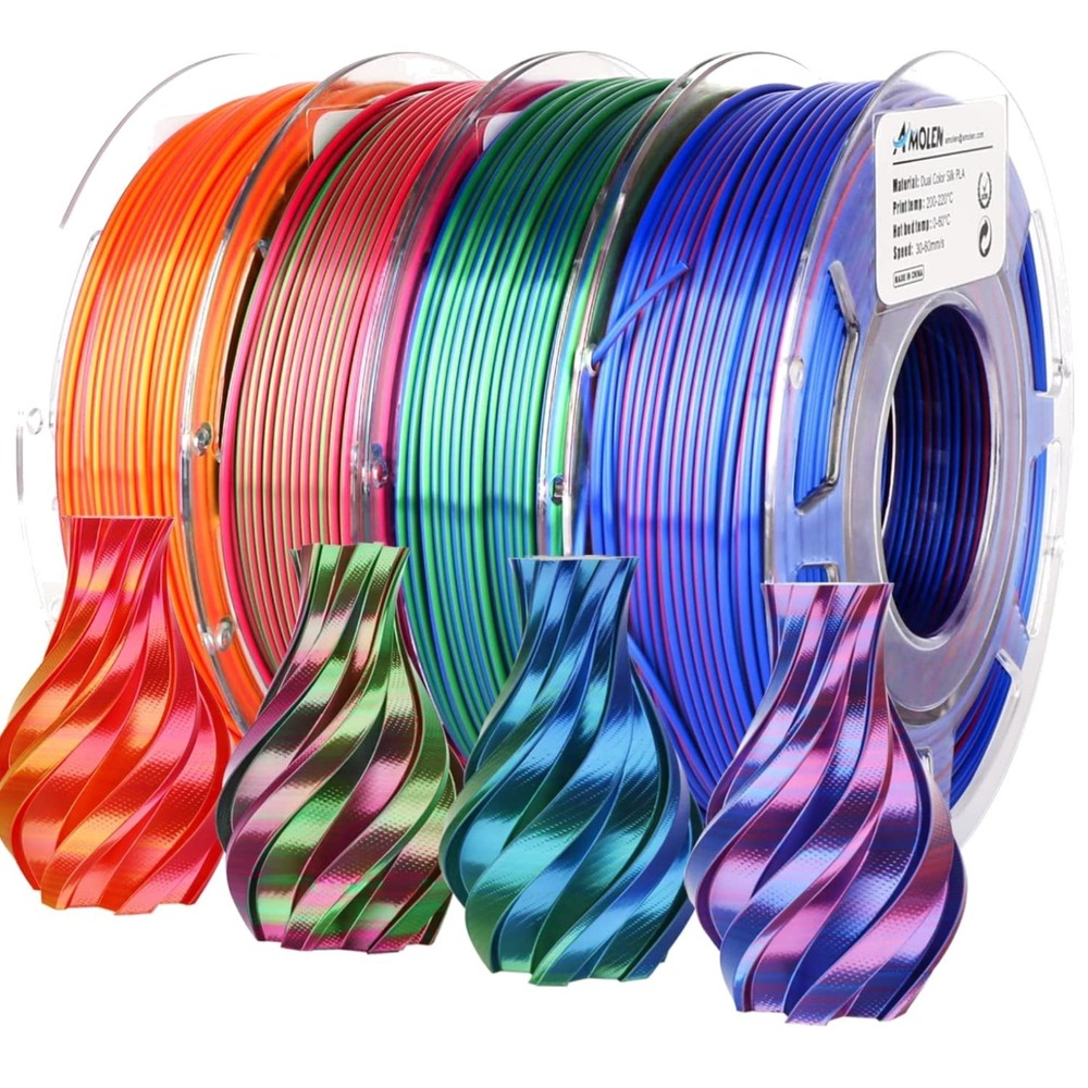 Silk Dual Color 3D Printer Filament Bundle