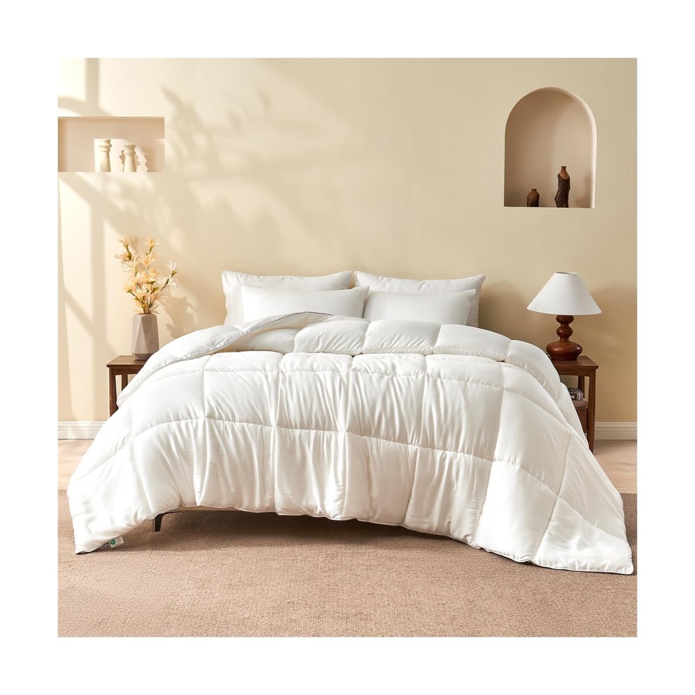 BPC 100% Rayon Derived from Bamboo Silk Blend Comforter Full Size for All Sea...