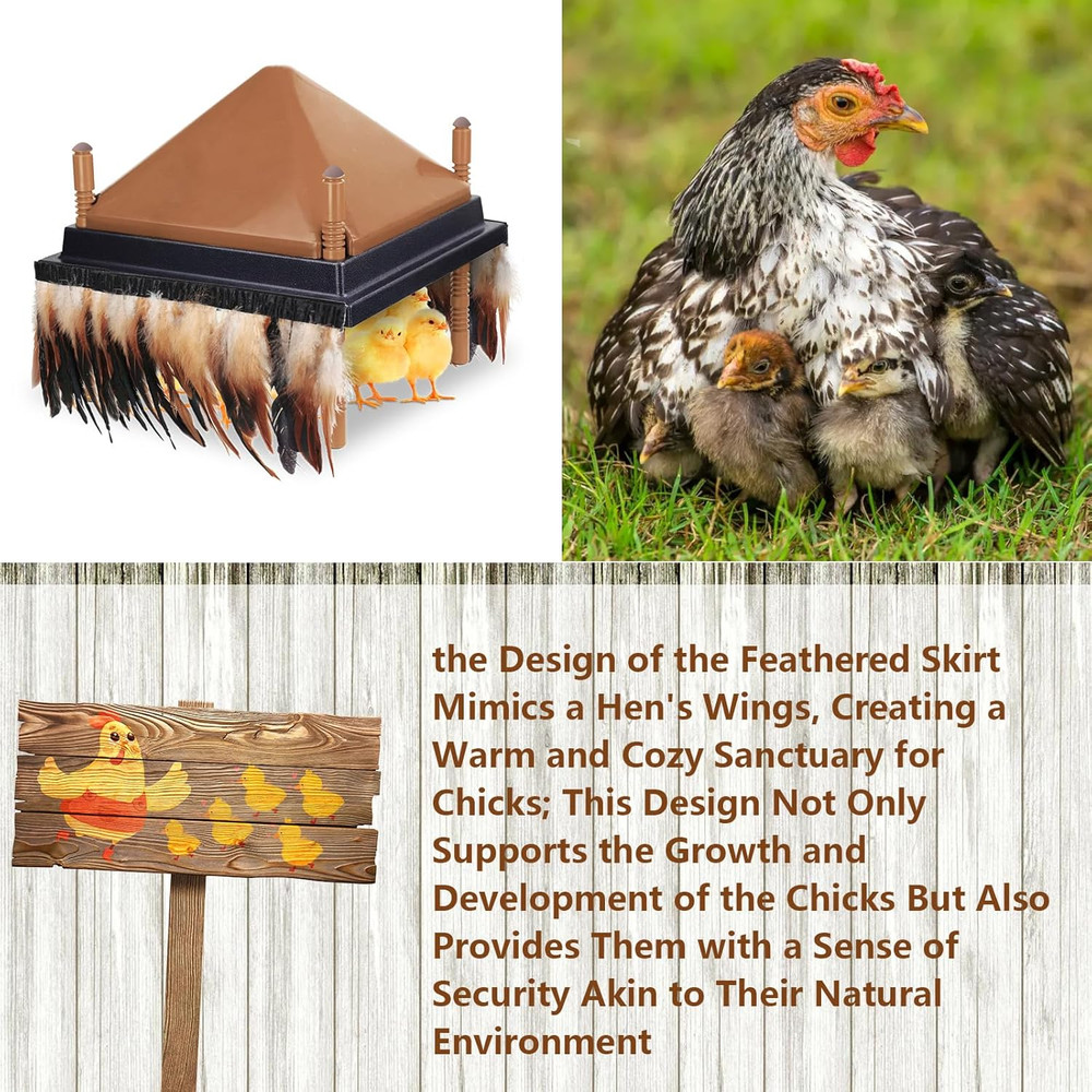 6.5FT Feathers for Chick Brooder Heating Plate,Warm and Secure as They Would und