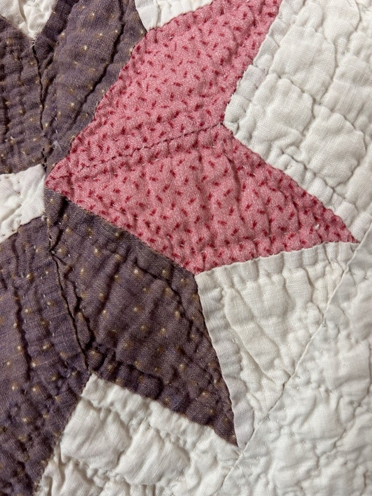 Antique 1800’s Hand Sewn Quilt Tiny Stitches Unique Pattern
