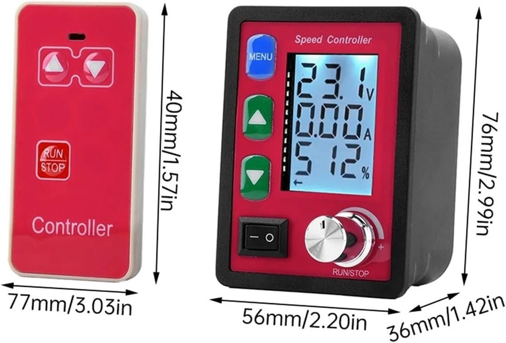 15A DC6-55V PWM Wireless Remote Intelligent DC Brush Motor Speed Controller US